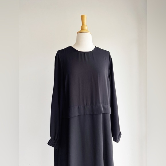 ASOS | Black Slit Back Long Sleeve Midi Dress | 6 - Picture 2 of 6